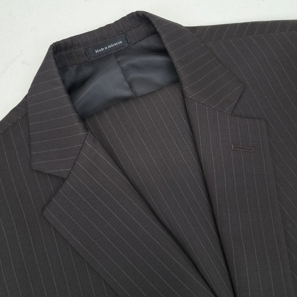 Joseph & Feiss Mens 44S Wool Pinstripe 2 Piece Suit Chalk Line Pants 40x27